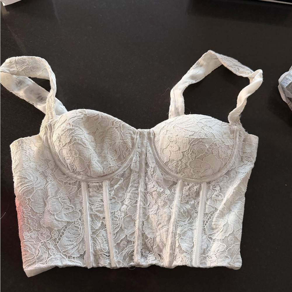 Aqua Lace Bustier - Cream